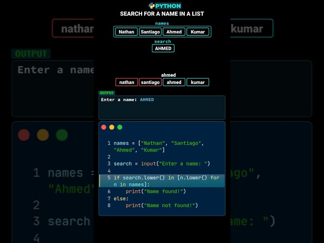 How to Search a List in Python Using in! #python #pythonchallenge #pythonbasic