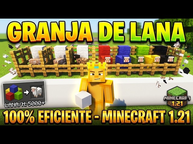 GRANJA DE LANA AUTOMATICA 100% EFICIENTE FACIL DE HACER - MINECRAFT 1.21  2026  #minecraft #facil