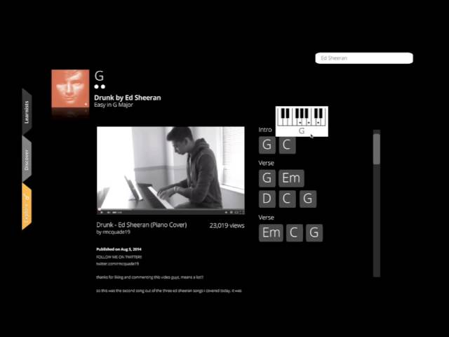 Learning Music Using YouTube - Prototype Software Designed by Ryan McQuade