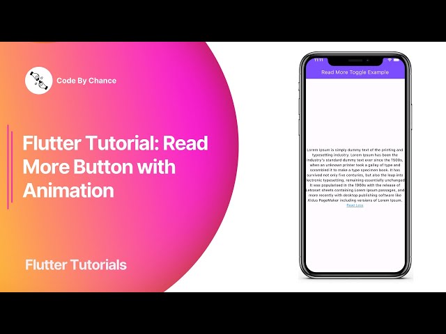 Flutter Tutorial: 'Read More' Button with Animation | Flutter Tutorials | CodeByChance
