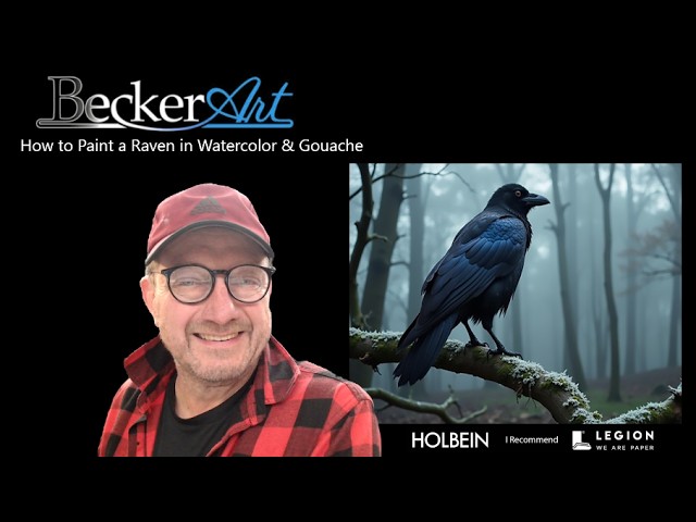 Paint-a-Long Lesson #34 | How to Paint a Raven in Watercolor & Gouache | Step-by-Step Tutorial