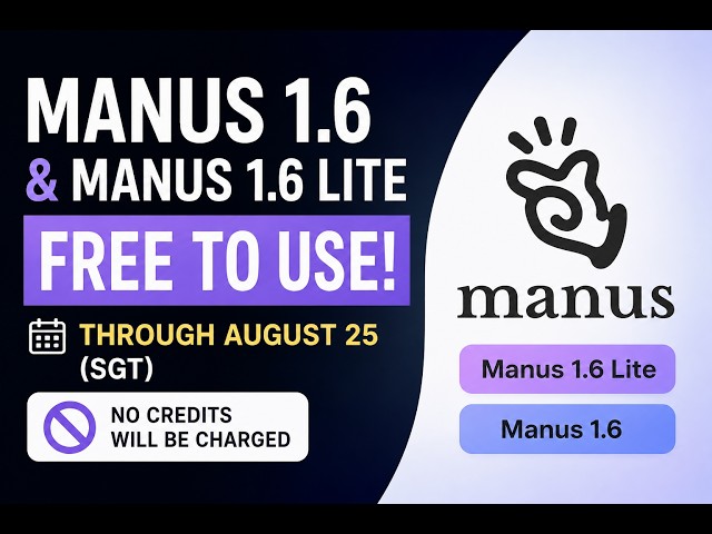 🚀 Manus 1 6 & Manus 1 6 Lite Are FREE!