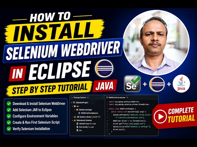 How to Install Selenium WebDriver in Eclipse | Step by Step Tutorial | Java
