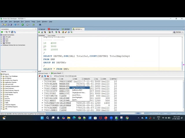 SQL/PLSQL Training Aggregate Functions MIN,MAX,SUM..and GROUP BY CLAUSE #sql #training #plsql