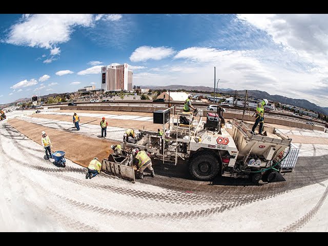 VR Video | Polymer Paving at Spaghetti Bowl Xpress | QD Construction