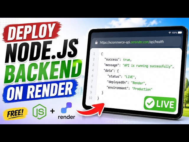 How to Deploy Backend on Render (Node.js/Express/MongoDB Atlas) FREE | Step by Step Guide