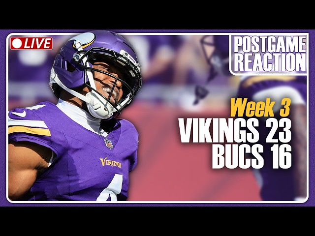 POSTGAME: Vikings improve to 3-0 in sloppy win over Bucs