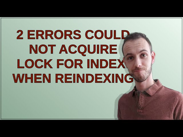 2 errors Could not acquire lock for index: when reindexing