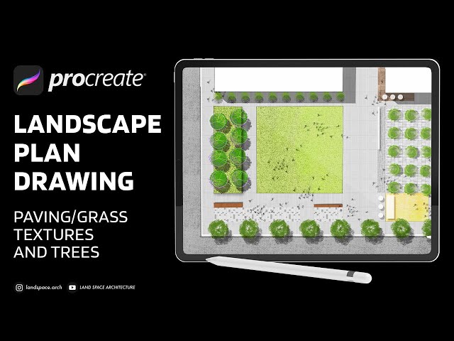 Landscape Architecture Plan Drawing in Procreate Ipad