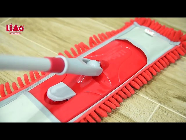 Liao Multi Colors 40cm Chenille Sweeping Dust Magic Microfiber Flat Mop For Wet Dry Floor Cleaning