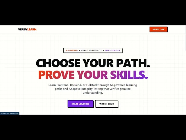 Verify Learn | AI Learning Verification with Web3 & Blockchain | Beyond the Horizon Hackathon 2026