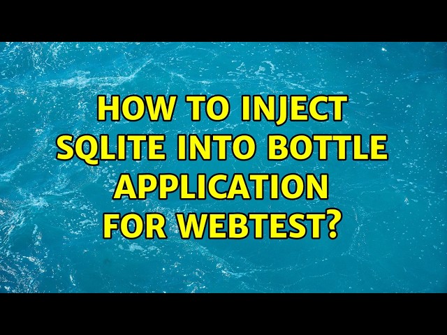 How to inject Sqlite into Bottle application for Webtest?