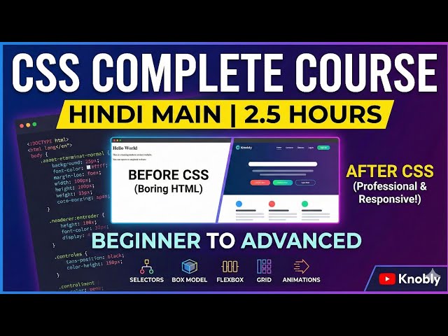 CSS Tutorial for Beginners | Complete CSS with Project, Notes & Code