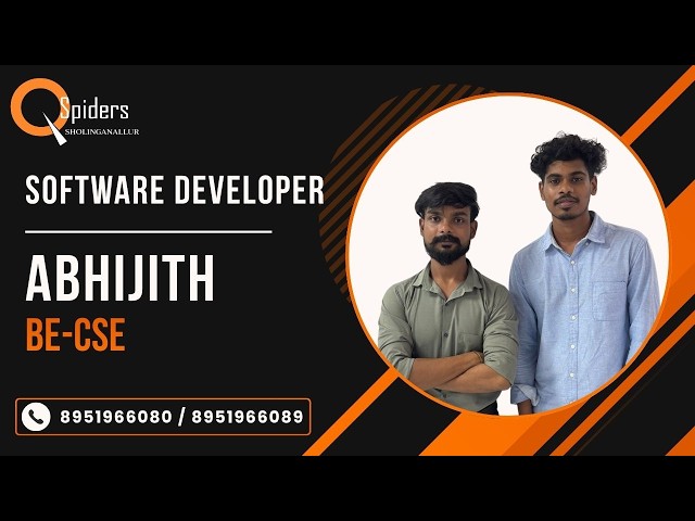 🎉 Software Developer Placement Success | Abhijith (BE-CSE) | QSpiders Sholinganallur 🚀