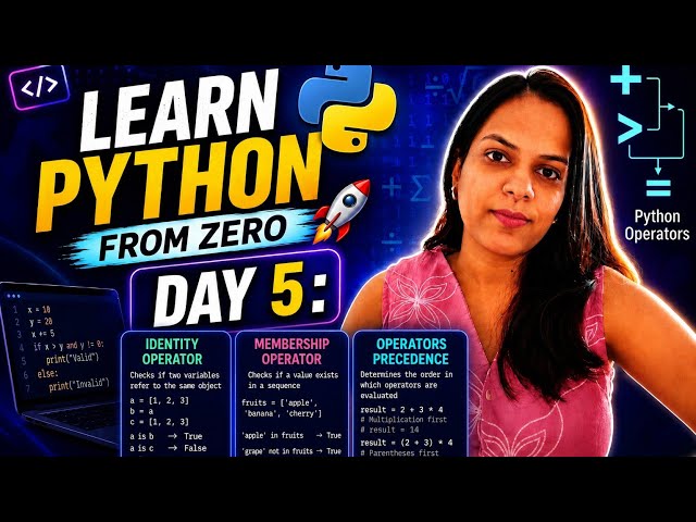 Python operator ✅ | Day 5 #operators #python 