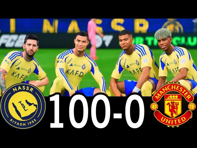 FC 25 -MESSI RONALDO NEYMAR & MBAPPE | ALL STARS |  AL NASSR 100-0 MANCHESTER UNITED