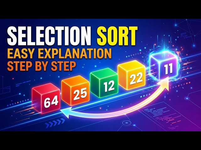 Selection Sort Explained Easily | Learn Sorting Step by Step 🚀
