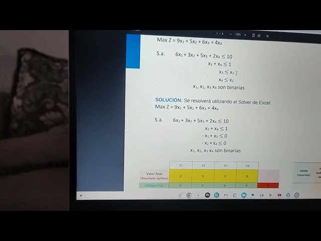Programación entera con solver en Excel 