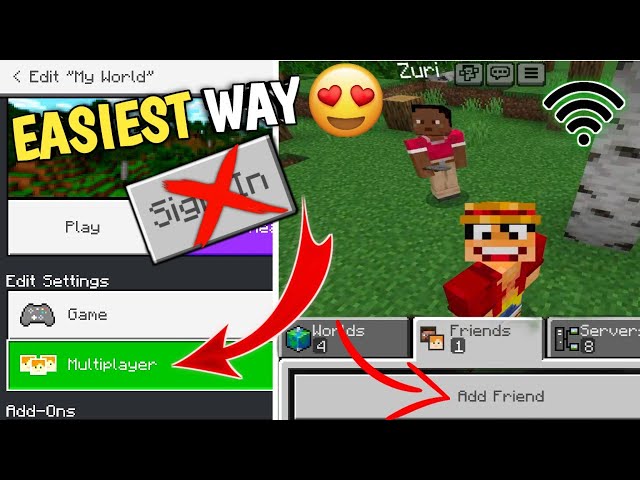MINECRAFT PE: PLAY MULTIPLAYER WITHOUT SIGN IN 1.20 & 1.21+ How to play minecraft with friends 2024