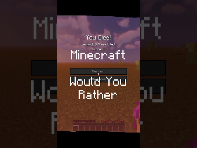Minecraft Would You Rather #minecraftshorts