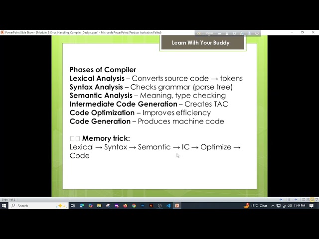Tutorial 23:Phases of Compiler Explained in 1 Minute | Compiler Design