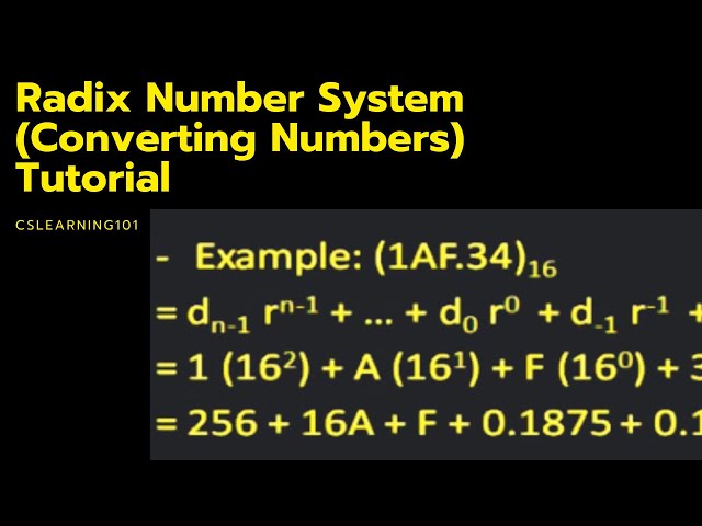 Radix Number System (Converting Numbers) Tutorial
