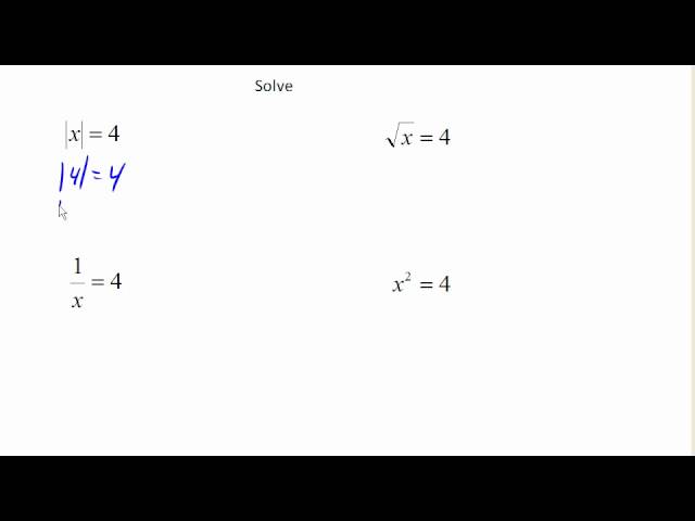 Solve basic absolute value equation