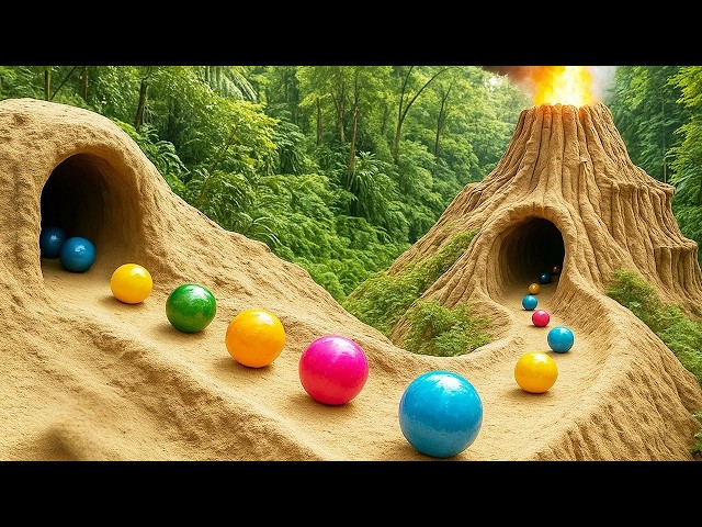 Volcano Marble Run Race ASMR 1000 Marbles Rain Gutter VS Mega Whirlpool ASMR Amakandu