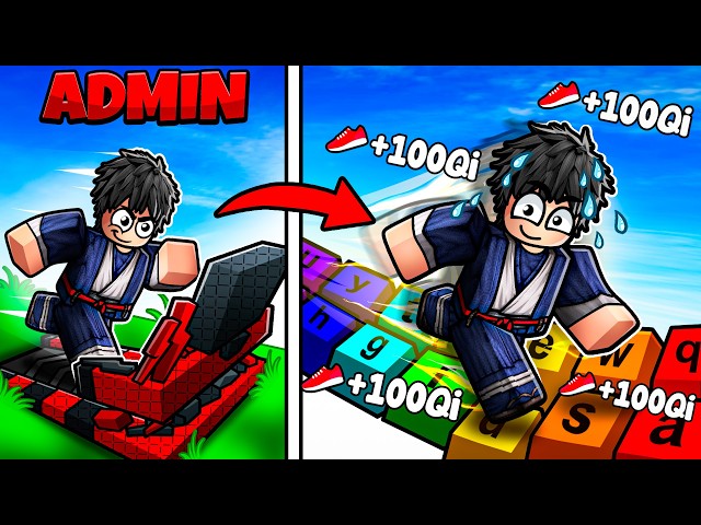 NOOB to PRO ONLY Using ADMIN TREADML in +1 Speed Keyboard Escape Roblox!