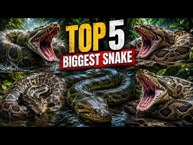 Top 5 Biggest Snakes in the World 🐍 | Giant Anaconda, Reticulated Python & More