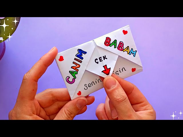 FATHER'S DAY GIFT WITH ONE A4 PAPER 🎁👨‍👧‍👦 No Scissors ✂️ No Glue❗ ❎ORIGAMI SURPRISE CARD
