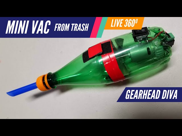 DIY Mini Vac Out of Trash | 360 Video Live Stream Build