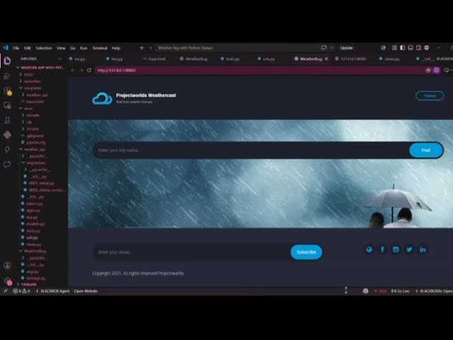 Python Django Weather App Project 🌦️ | Real-Time Weather Forecasting Web Application