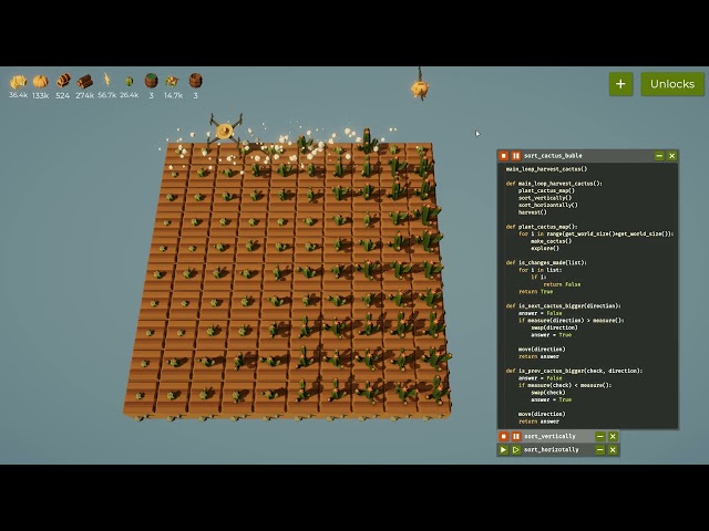 The farmer was Replaced - cactus - bubble sorting algorithm