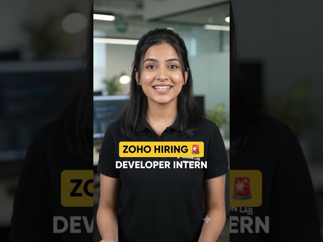Zoho Hiring 2026 | Developer Intern Job for Freshers | Hyderabad | Java Python JavaScript #shorts