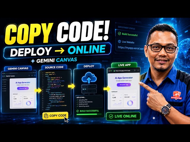 Cara Deploy Aplikasi dari Gemini Canvas | Tinggal Copy Code, Langsung Online!