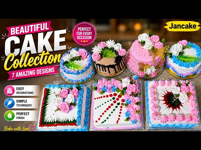 Square Cake Design Tutorial | Easy & Beautiful Cake Decorating Ideas | Jancake