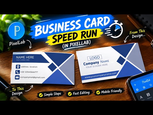 Professional Business Card Design in PixelLab Mobile | Fast & Easy Speedrun