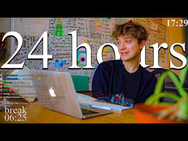 LIVE-SPECIAL | 24-HOUR study with me 📚⛈️ rain sounds & pomodoro timer 60 & 10