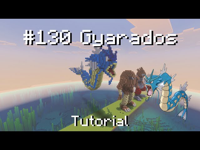 How to build a Pokémon Gyarados statue in Minecraft (Tutorial)