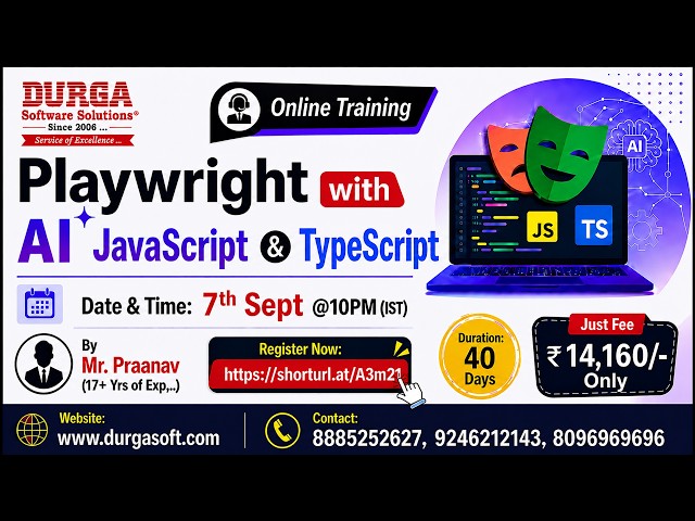 Playwright with AI JavaScript & TypeScript Online Training @ DURGASOFT