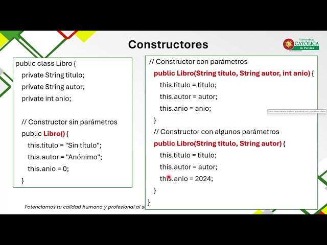 Clase Metodología de la Programación II   Constructores en Java   15 de septiembre