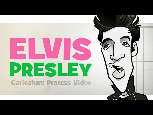 Elvis Presley Caricature art drawing process tutorial
