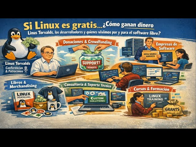 Si Linux es gratis… ¿cómo ganan dinero Linus Torvalds, los desarrolladores?