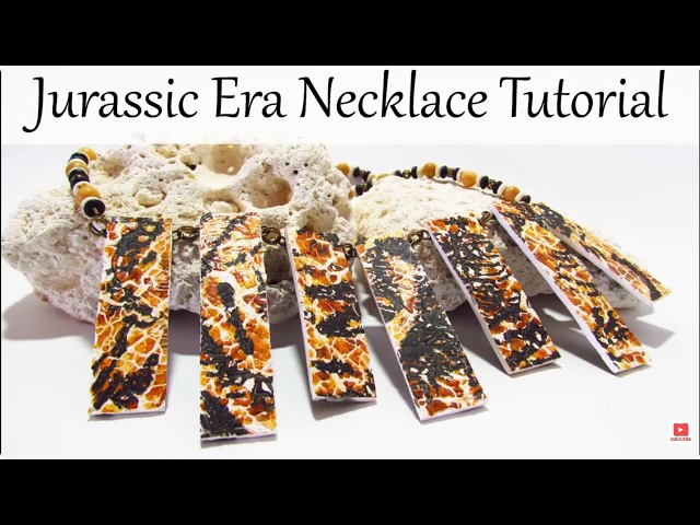 Try this New Crackle Paste on Polymer Clay - Fossil Necklace Tutorial