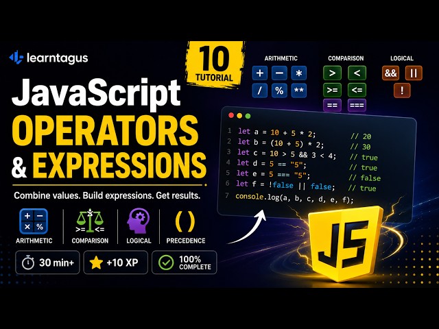JavaScript Operators & Expressions Explained | Arithmetic, Comparison & Logical Operators | #10