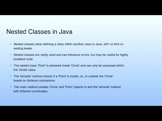 Nested Classes in Java | Lecture 11:Java Static Scope Rule