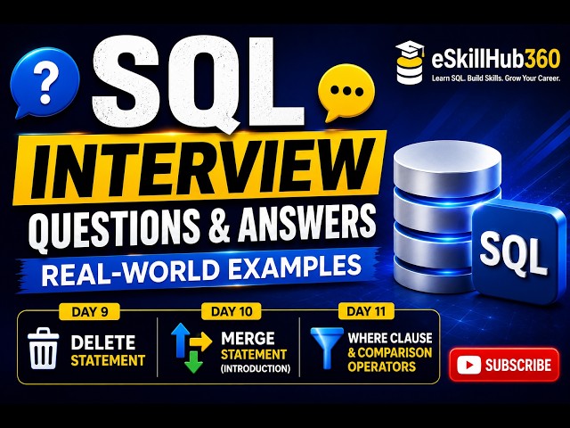 Week 2 | SQL Interview Questions & Answers | DELETE, MERGE & WHERE Clause | SQL for Beginners