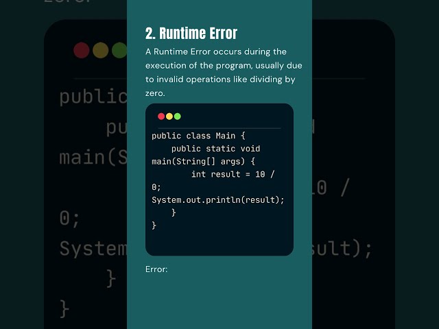 Types of Exceptions in Java: Syntax Error, Runtime Error, Logical Error | Java Programming