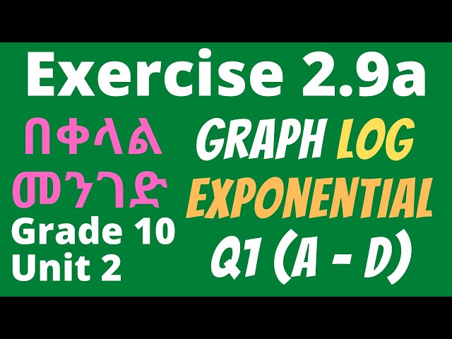Exercise 2.9 | Part 1 | Graph of Logarithmic Functions | Grade 10 | Unit 2